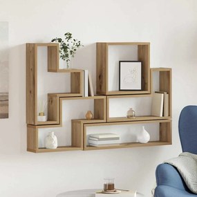 Fal Cube polcokkal Egyéb kézműves tölgy 96 x 12 x 64 cm Faanyag