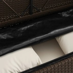 barna polyrattan kerti pad párnákkal