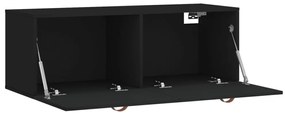fekete szerelt fa faliszekrény 100 x 36,5 x 35 cm