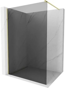Mexen Kioto, Walk-In zuhany paraván 80 x 200 cm, 8mm szürke üveg, arany matt profil, 800-080-101-55-40