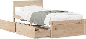 vidaXL tömör fenyőfa ágy matrac nélkül 90 x 200 cm