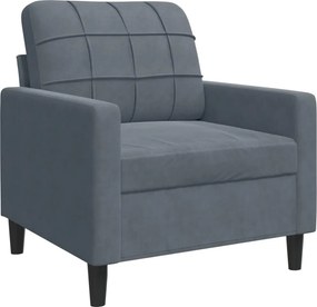 vidaXL sötétszürke bársony kanapéfotel 60 cm