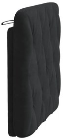 fekete bársony fejtámla párna 80 cm