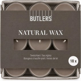 NATURAL WAX mécses 18db szürkésbarna