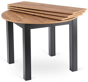 Bővíthető Étkezőasztal Kézműves Tölgy/Fekete Színben. JAMES 103-223 cm