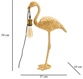 Asztali lámpa flamingó 37x19x59cm