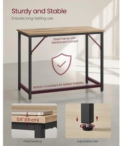 Íróasztal 100 × 50 × 76 cm karamell barna–fekete színben