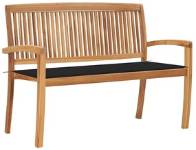 vidaXL tömör tíkfa rakásolható kerti pad párnával 128,5 cm