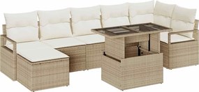 vidaXL Kerti Kanapé Szett párnával 8 pcs bézs és krémszínű