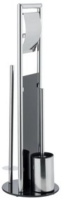 WENKO 24075800 - WC szett RAVINA 20x707 cm rozsdamentes acél/ezüst/fekete