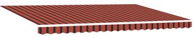 Kézi behúzható napellenző LED-del narancs és barna színben, 500x300 cm