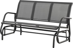 Outsunny 3-Fős Kerti Hintapad Fém és Lélegző Hálós Anyagból, 147x70x85cm, Szürke | Aosom