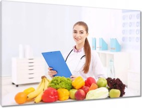 Vászonkép 90x60 Dietetikus zöldségekkel