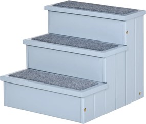 PawHut 3 Lépéses Kisállat Lépcső Szürke 40,5 x 44,5 x 38 cm | Aosom