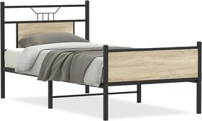 vidaXL sonoma tölgy színű szerelt fa ágykeret matrac nélkül 75x190 cm