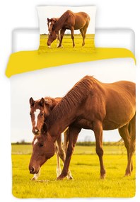 4Home Horses pamut ágyneműhuzat, 140 x 200 cm, 70 x 90 cm