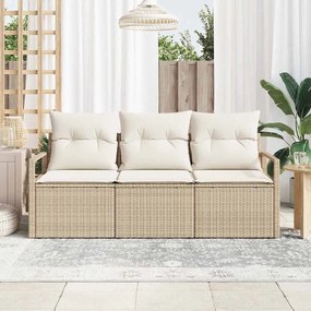 Kerti Kanapé Szett párnával tárolóval 3 pcs Beige, Krém