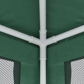 Zöld HDPE rendezvénysátor 8 hálós oldalfallal 3x9 m