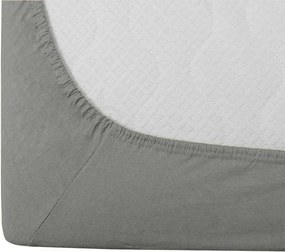 Krepp ágyneműhuzat készlet WHITE SHEEPS POLY szürke + Jersey gumis lepedő 90 x 200 cm szürke, egyszemélyes