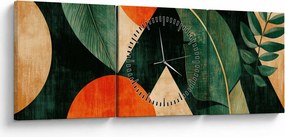 Kép - Geometrikus természeti minták II. (órával) (90x30 cm)