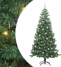 vidaXL Karácsonyfa 300 LED-del állvánnyal Zöld 240 cm PVC
