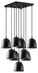 Kábeles csillár TATTOO 9xE27/40W/230V fekete