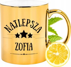 Prémium Arany Csillogó Bögre Zsófia Ajándék Nyomtatott Fotóval