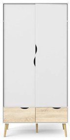 Oslo fehér ruhásszekrény, 99 x 200 cm - Tvilum