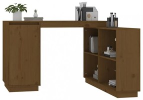 mézbarna tömör fenyőfa íróasztal 110x50x75 cm