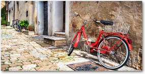 Fotó kép edzett üveg Piros kerékpár 140x70