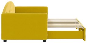 sárga kihúzható szövet heverő 80 x 200 cm