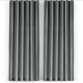 Szürke bársony dimout (részleges sötétítő) függöny 140x270 cm Velto – Filumi