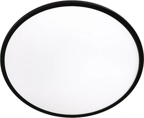 Plafon Prizma 38 cm fekete Led Cct IP44 vízálló klasszikus kerek