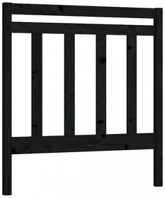 fekete tömör fenyőfa ágy fejtámla 95 x 4 x 100 cm