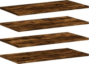 vidaXL 4 db füstös tölgy színű szerelt fa fali polc 60 x 20 x 1,5 cm