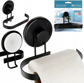 Wc-papír tartó fali fürdőszobai akasztó tapadókorongos fekete