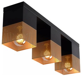 Lucide 21123/03/02 - Mennyezeti lámpa RENATE 3xE27/40W/230V arany/fekete