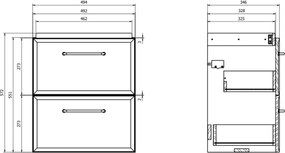 Cersanit S1021-007 - Függesztett fürdőszobai mosdószekrény MILLE SLIM 50x35 cm, menta