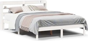 vidaXL fehér tömör fenyőfa ágy matrac nélkül 135 x 190 cm
