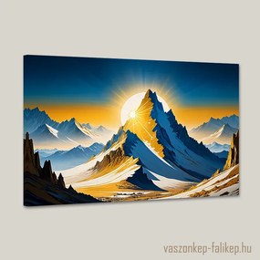 Napnyugta a hegy mögött tájkép – nyugalom és fény otthonodban 60x40 cm