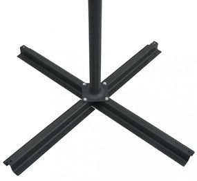 antracit konzolos napernyő LED-del és acélrúddal 250x250 cm
