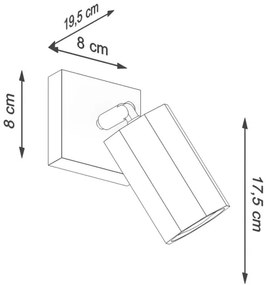 Sollux SL.1028 - Fali spotlámpa ZEKE 1xGU10/40W/230V tölgy
