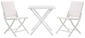Fehér Kétszemélyes Összecsukható Alumínium Balkon Szett CAORLE Beliani