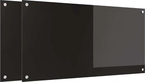 vidaXL Konyhai splashback 2 pcs Fekete 100 x 50 cm edzett üveg