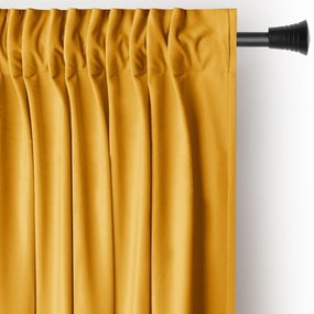 Sárga bársony dimout (részleges sötétítő) függöny 140x270 cm Pleat – Restilo