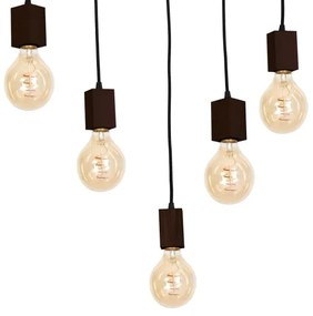 Csillár rúdon JACK 5xE27/40W/230V barna fa