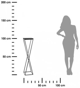 LOFT virágtartó állvány 100x24 cm fekete