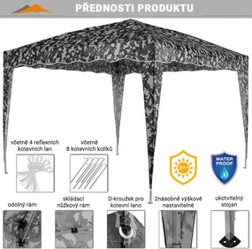 INSTENT BASIC Kerti pavilon 3 x 3 m + 2 oldalfal woodland