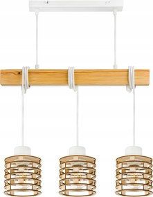 Lámpa fa függeszték mennyezeti Csillár Túlnyúlás Loft Fa 3x E27