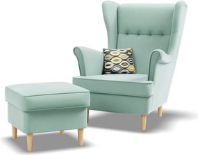 Uszak lábtartó, bársony, kék